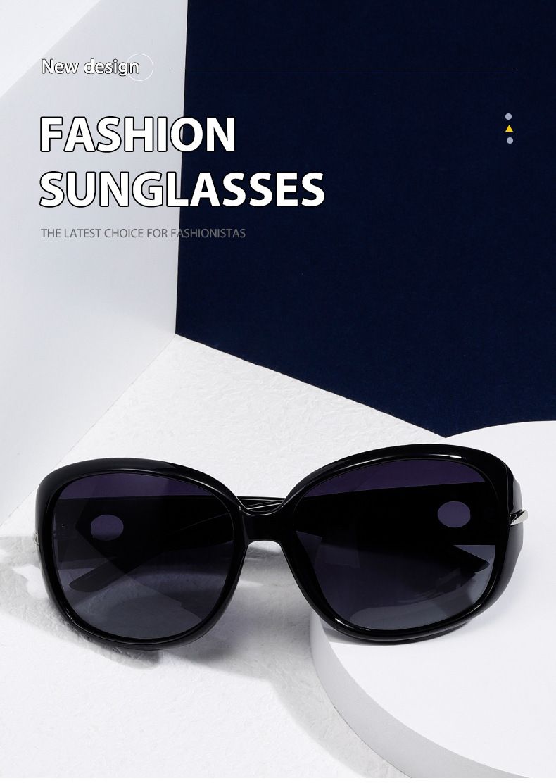 Polarized oversized women's square frame sunglasses fashion aunt anti-ultraviolet retro_voghion.com