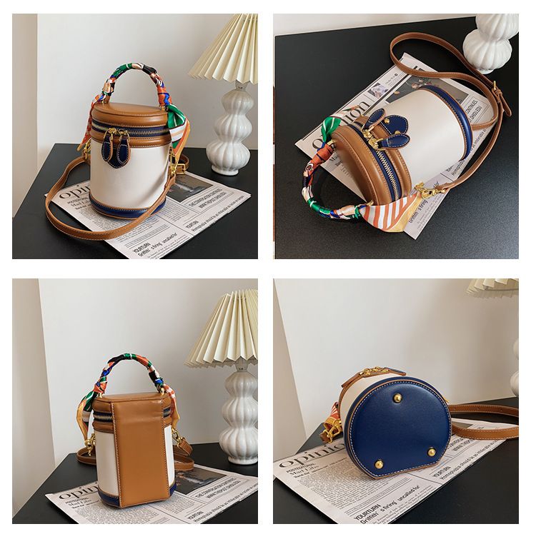 Eimer Tasche Damen Sommer 2024 neue Nischen Design Zylinder Tasche Handtasche Umhängetasche_voghion.com