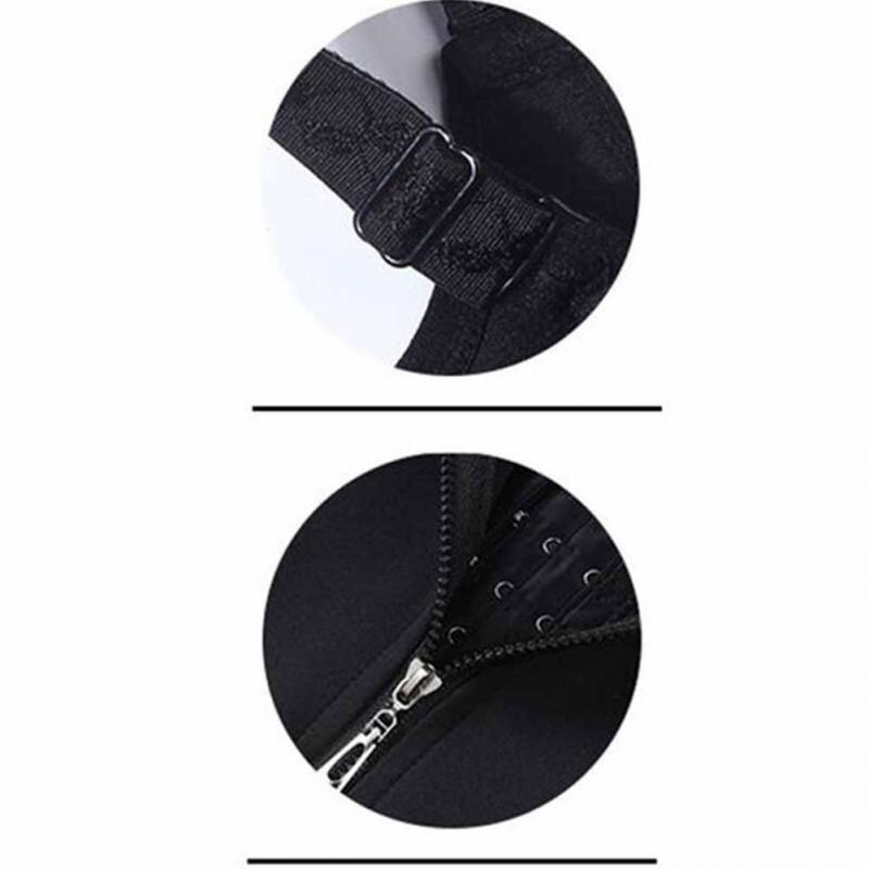 Corset de contrôle du ventre pour femme avec fermeture éclair et patch en néoprène à 3 couches pour sculpter le corps et évacuer l'humidité_voghion.com