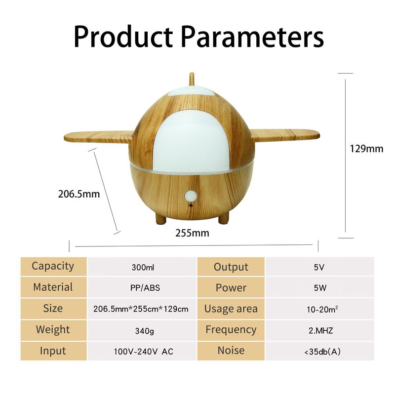Airplane-Shaped USB Humidifier With Remote Control – Ultrasonic Aroma Diffuser & Night Light For Home, Office, Nursery_voghion.com