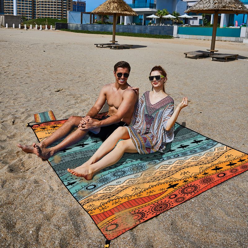 Bohemian Beach Hızlı Kuruyan, Su Geçirmez Ve Nem Geçirmez Açık Hava Piknik Matı, Kamp Battaniyesi_voghion.com