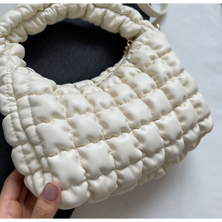 Folding cloud handb, puff PU crossbody b, 2024 new personalized design, single shoulder trendy and stylish women's_voghion.com