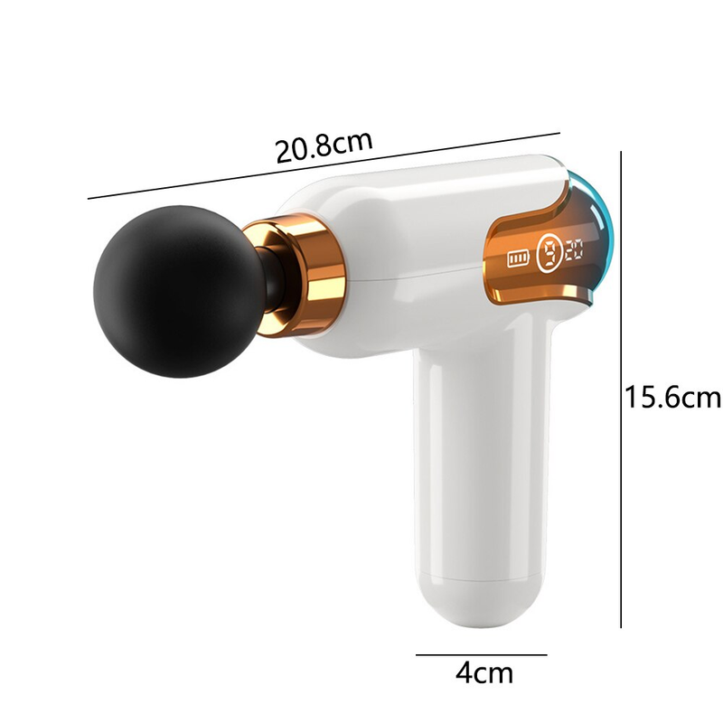 LCD Intelligente Frequenzsteuerung Mini Faszienpistole Weiß Mini Tragbares USB-Körpermassagegerät Elektrische Halsmembranpistole_voghion.com