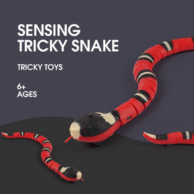 Guangying Snake Cat Toy Snake Shape S-Shaped Moving Flick Tongue Swing Tail Snake Obstacles Escape Interactive Smart Sensing Snake Tease Toy_voghion.com