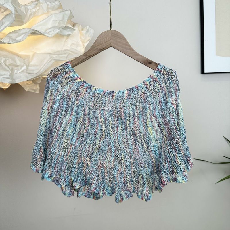 Summer New Satin Ice Silk Knitted Head Sunscreen Small Shawl Women's Air Conditioning Fashion Outerwear Travel_voghion.com