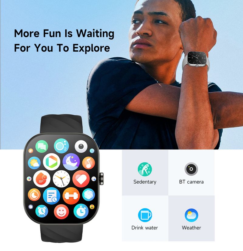 LIGE Smart Watch D02 With Bluetooth Calling, Heart Rate & Blood Pressure Monitor, Waterproof Fitness Tracker, Colorful Straps For Men & Women_voghion.com