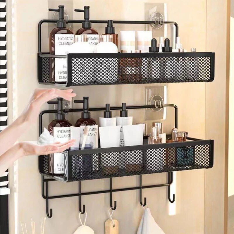 Portable Hanging Wall Shelf Without Drilling Bath Onion Garlic Spice Organizer Kitchen Storage Skorb Moisture_voghion.com