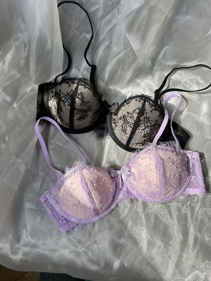 Conjunto de sutiã push up com bojo fino feminino, respirável e confortável, com argola de aço macio_voghion.com