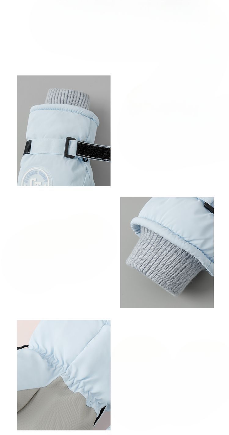 Women's Ski Winter Fleece Lined Thickened Snow Play Waterproof Warm Cycling Electric Bike Touchscreen Non-Slip Cotton_voghion.com