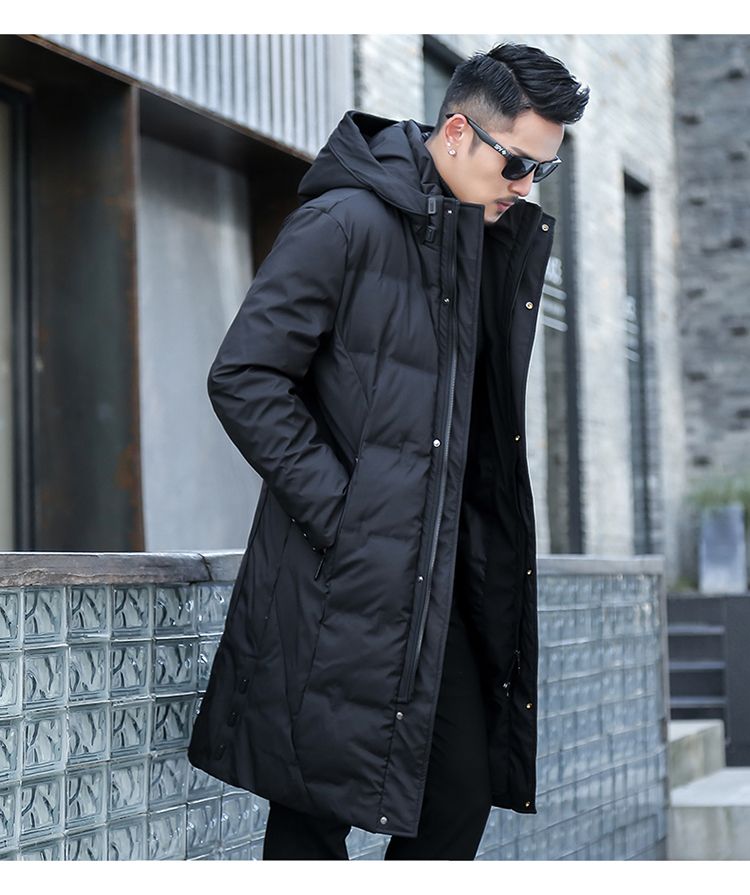 Chaqueta larga con capucha de alta calidad, holgada, de pato blanco, gruesa y cálida, para invierno, para hombre, abrigo de nieve, 2025_voghion.com