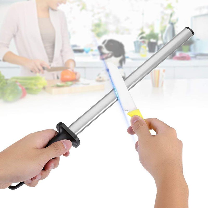 12 inch Diamond Sharpening Rod Knife Sharpener Steel Stick Oval Bar Sharpener_voghion.com
