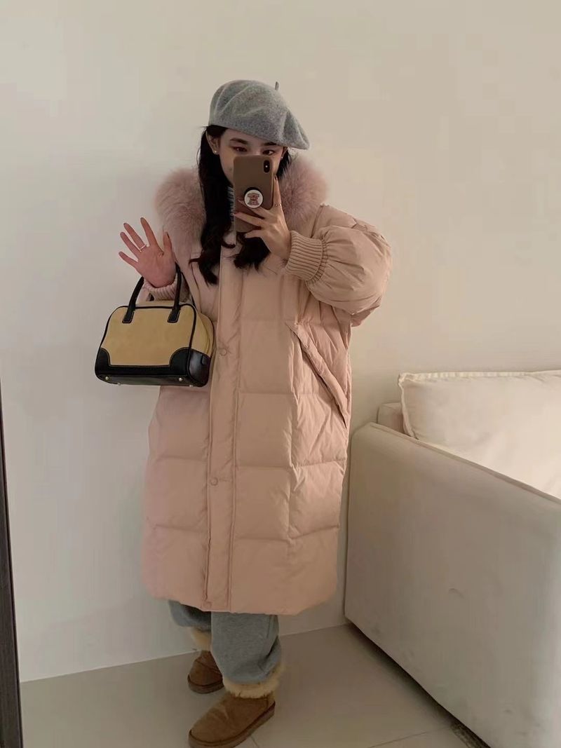 Damenmode lange Kapuzenjacke Warme Jacke_voghion.com