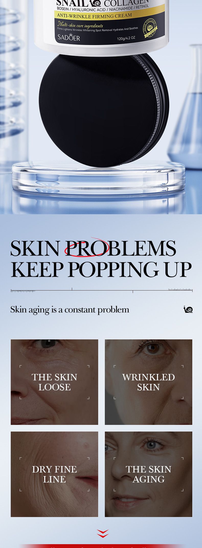 SADOER Snail Collagen Anti-Wrinkle Firming Cream 5-piece Set, Firming And Moisturizing Cream_voghion.com