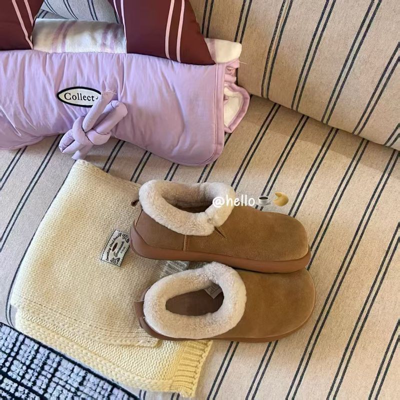 Henan Sangpo Schaffell Dicke Sohle Warme Lässige, höhenverstärkende Fleece-Hauskleidung für kleine Kartoffeln_voghion.com