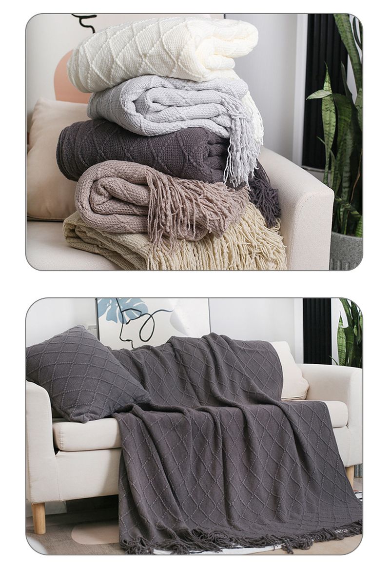 Apartment Bett Fußende Dekoration Sofa Bett Abdeckung Gestrickte Bett Fußende Decke Hotel Bett Flagge_voghion.com