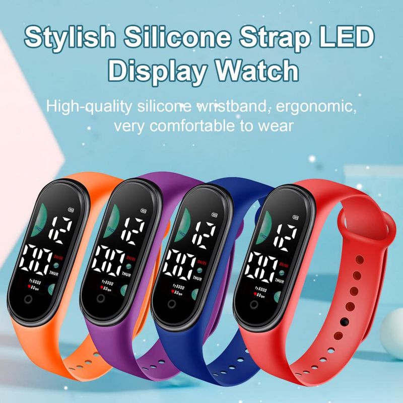 Kids Electronic Sports Waterproof Wrist Large Font Screen LED Display Luminous Auto Date Full Calendar Digital Watch_voghion.com