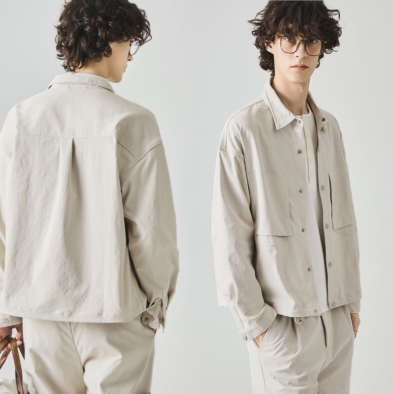 Abbigliamento APO | Giacca casual versatile con colletto rovesciato e ampia da uomo, collezione autunno 2025 American High Street_voghion.com