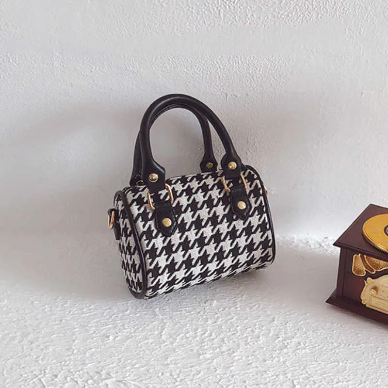 Rucksäcke Baby Mädchen Kleine Clutch Handtaschen Hahnentritt Plaid Kinder Schulter Umhängetaschen Schöne Kinder Geldbörse_voghion.com
