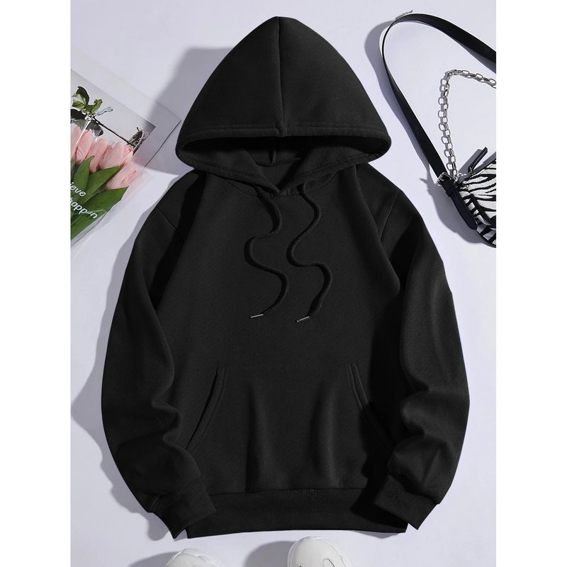 Kinitwear Women's Fall/Winter Pullover Sweatshirt One Color Leisure Standard Made In China_voghion.com
