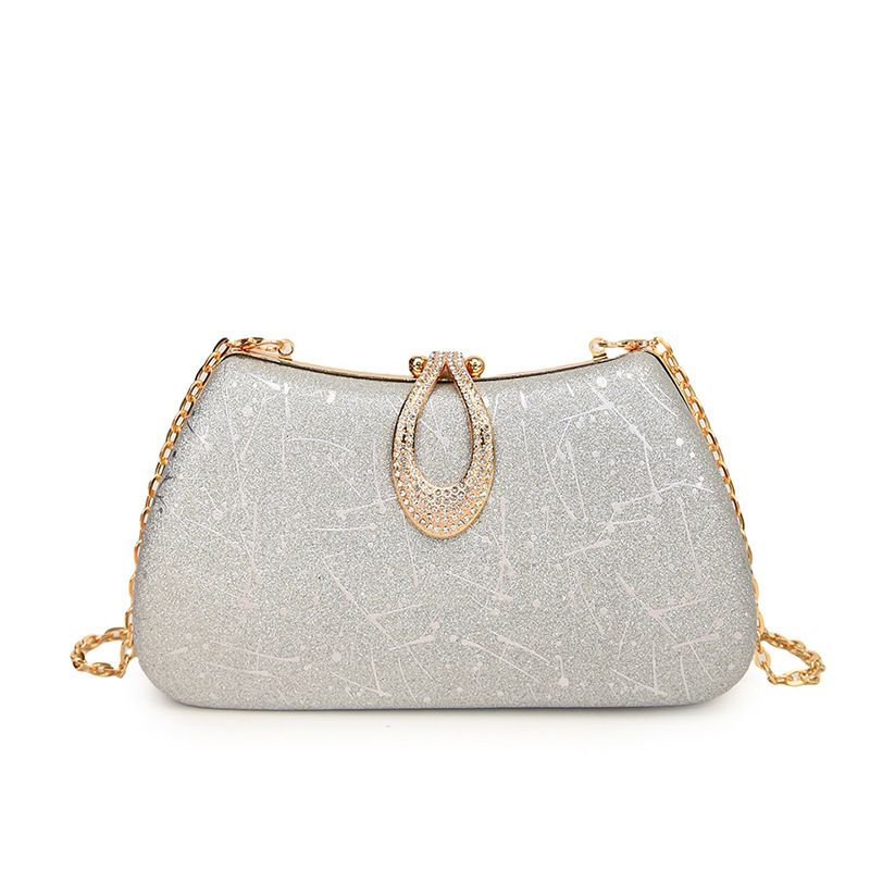 Nuova borsa a mano scintillante alla moda da sera, pochette da abbinare a spalla e piccola borsa quadrata._voghion.com