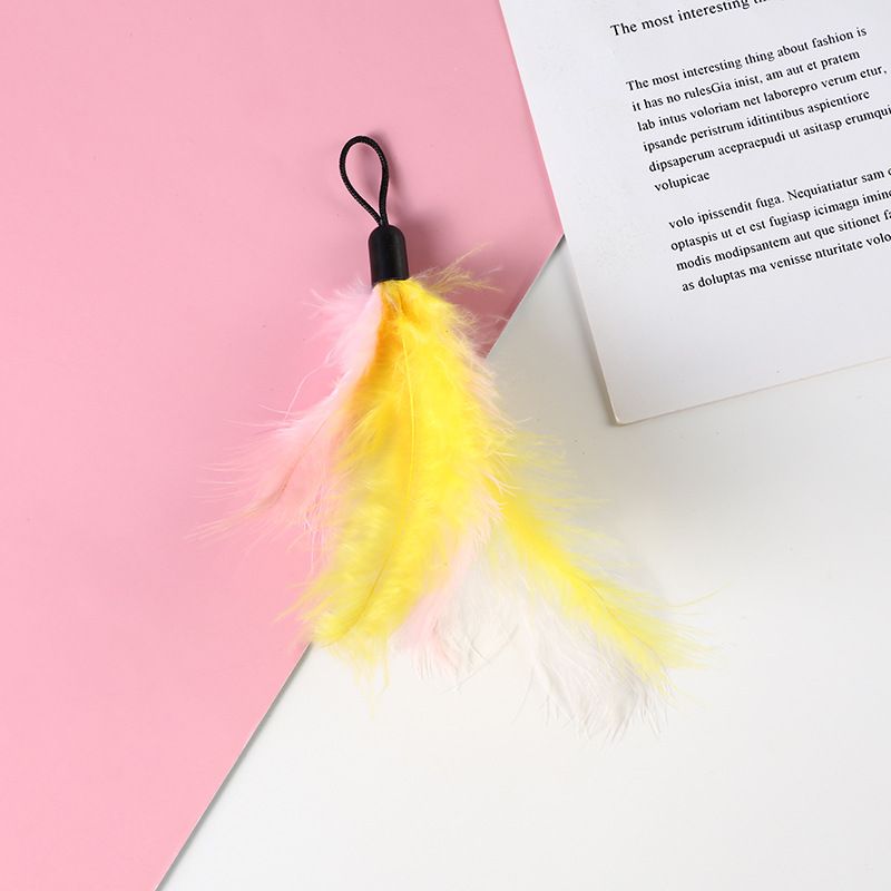 Giocattolo interattivo per gatti con testa di ricambio in peluche con bacchetta magica multicolore e piuma, per alleviare la noia_voghion.com