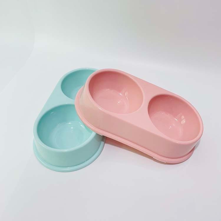 Star Fun Wassernapf für Hunde und Katzen, klein, doppelt, rosa/blau_voghion.com