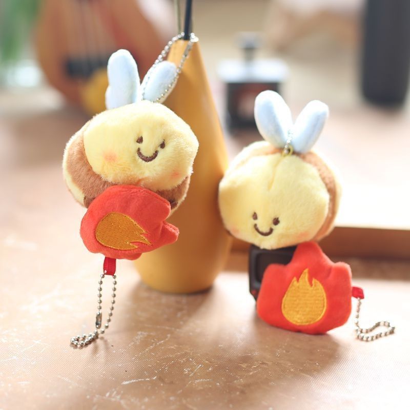 Cute Plush Adorable Bee Magnetic Keychain Soft Toy Bag Charm For 11cm Kids_voghion.com