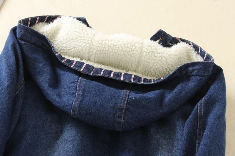 Abbigliamento donna giacca imbottita in cotone denim giacca medio lunga da donna imbottita in cotone cashmere taglie forti con giacca in denim con cappuccio_voghion.com