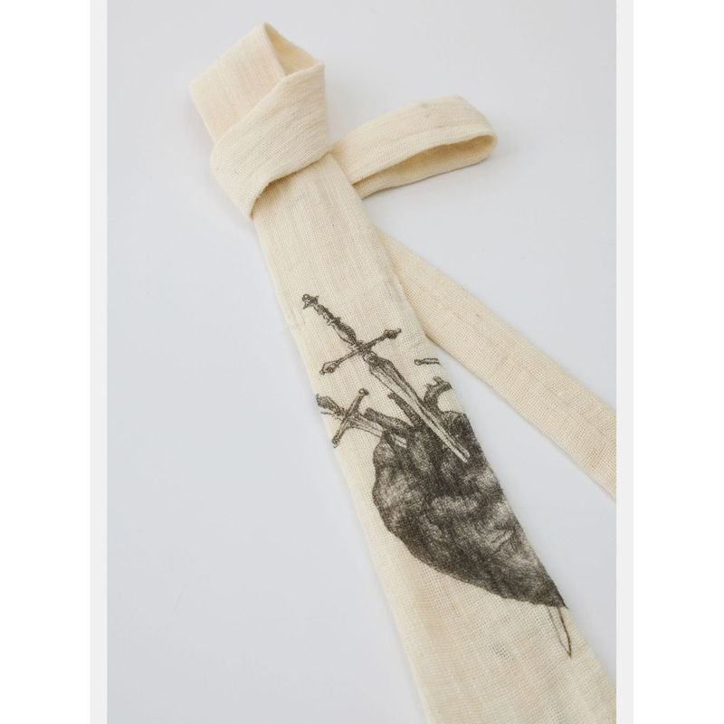 Cravatta retrò a forma di freccia con stampa a cuore, accessorio di alta moda, decorazione versatile_voghion.com