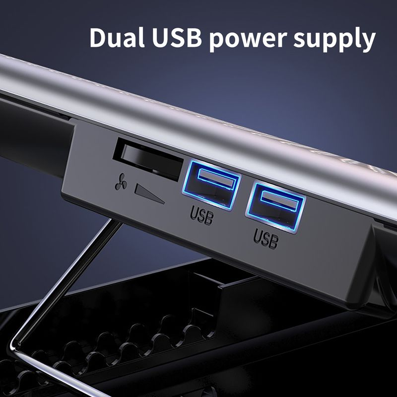 Xinweiqing laptopkoeler Dual USB verstelbare draagbare geluidsarme notebook-koelpad voor gaming_voghion.com