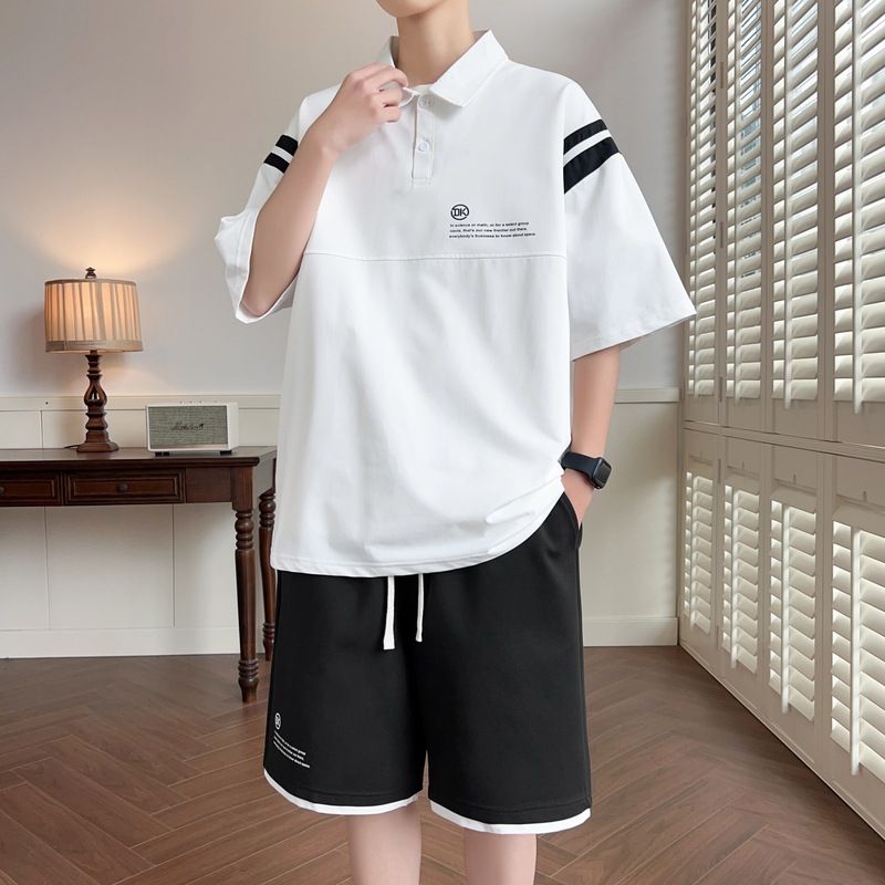 Ensemble deux pièces pour homme, tenue de sport, de loisirs, en soie glacée, fine, ample, légère, pour la maison, le travail et les loisirs, nouvelle collection été 2025_voghion.com