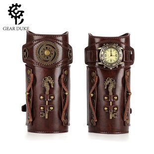 Medeltida vintage präglad handledsstöd COSPLAY scenrekvisita riddare Handskydd tillbehör_voghion.com