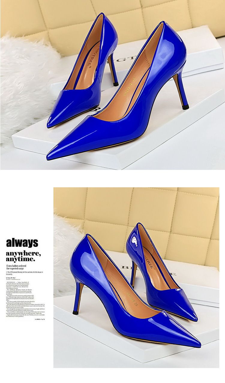 BIGTREE Shoes Glossy Patent Leather Women's Pumps Professional OL High Heels Stiletto Ladies Shoes Plus Size 43 All-match Heels_voghion.com