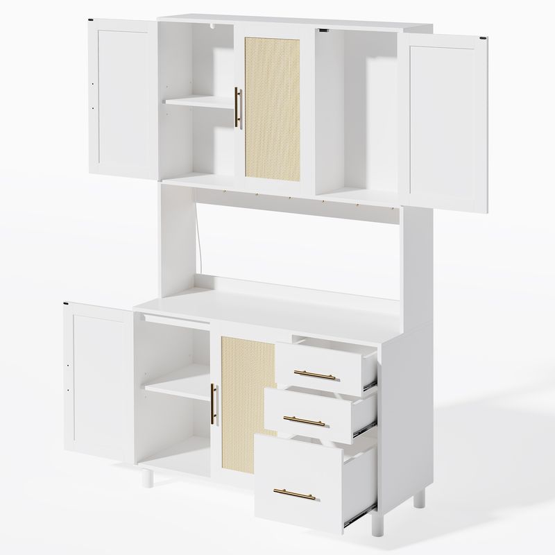 Cucina 183cm con app illuminate a LED, USB, steckdosen, 3 Schubladen_voghion.com