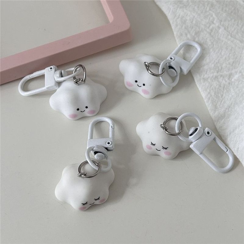 Neue süße weiche dreidimensionale Wolke Schlüsselanhänger Spaß Cartoon Tasche Anhänger Paar Bestie Geschenk Zubehör_voghion.com