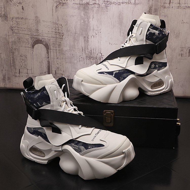 Moda erkek ayakkabıları, sonbahar ve kış pamuklu yüksek bilekli ayakkabılar, şık kişiselleştirilmiş kısa botlar, çok yönlü trend spor ve günlük ayakkabılar_voghion.com