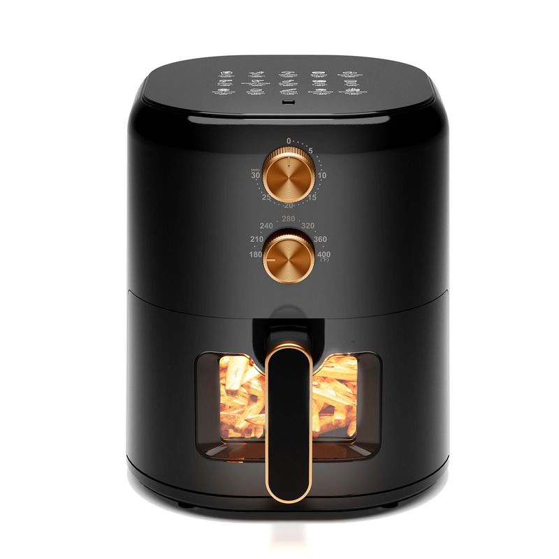 Air Fryer 4-in-1 With 4.5 QT Capacity, Air Fry, Roast, Reheat, Dehydrate, Air Crisp Technology With 400F For Hot, Crispy Results In Just Minutes, Black_voghion.com