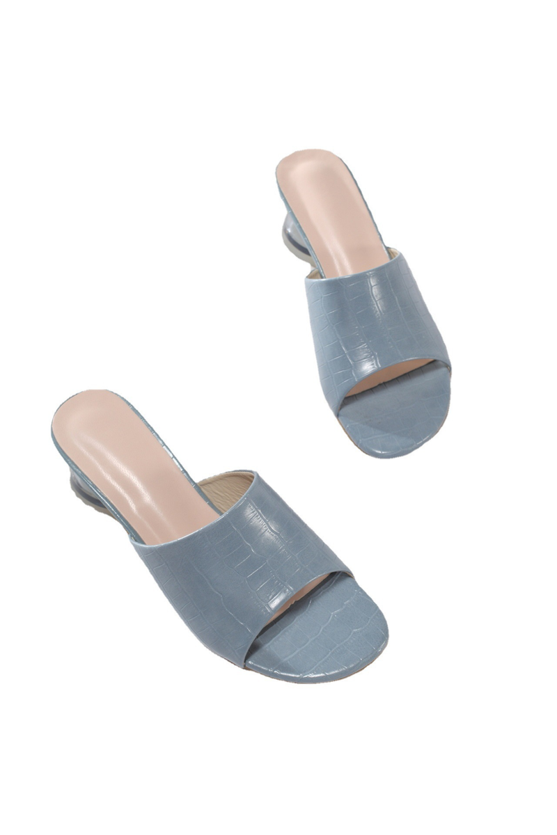 Sandals With Crystal Sandals Slippers Women's Plus-size Stone Leather Wear Thick Heel One-line Shoes Half Drag_voghion.com