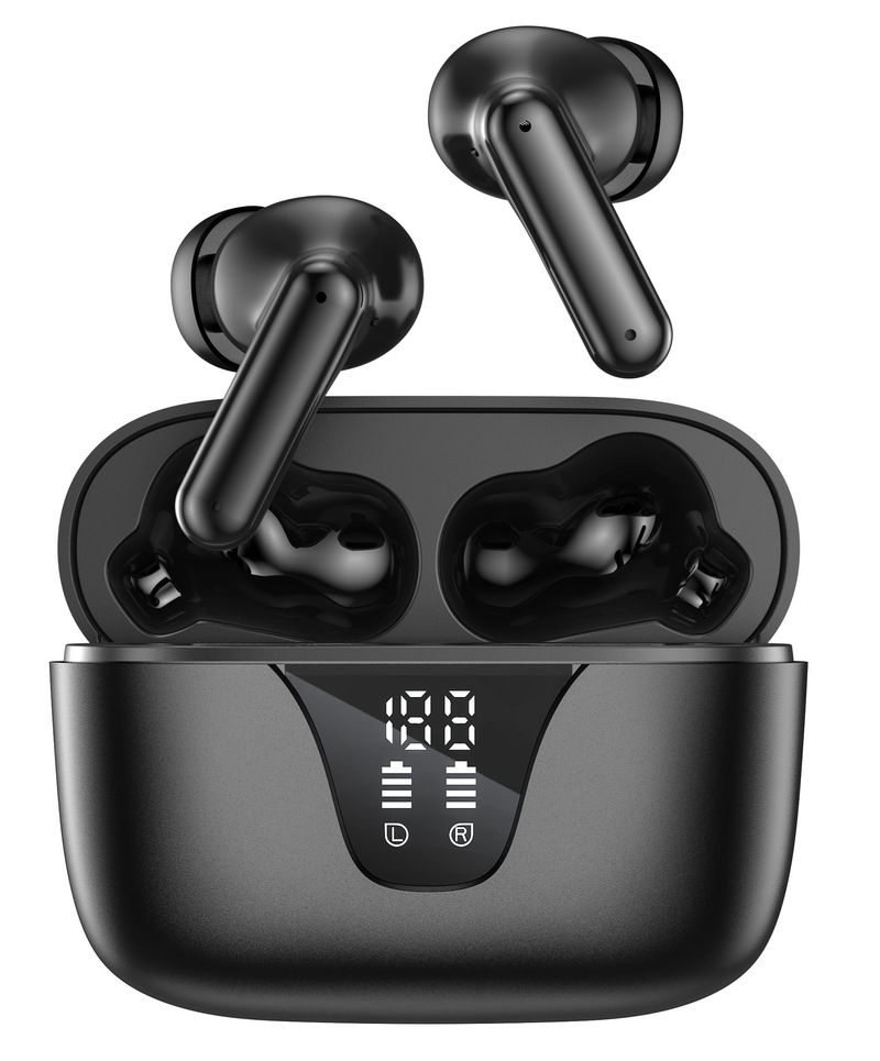 Draadloze Bluetooth 5.3-oordopjes, 50 uur speeltijd, LED-display, IPX5-zweetbestendig, microfoon voor iPhone/Android/laptop/sport." (149 tekens)_voghion.com