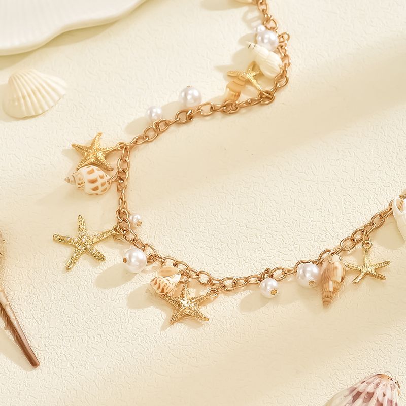 Shell Waist Chain Wholesale Seaside Holiday Style Starfish Accessories Niche High End Imitation Pearl Body Chain Waist Ornaments_voghion.com