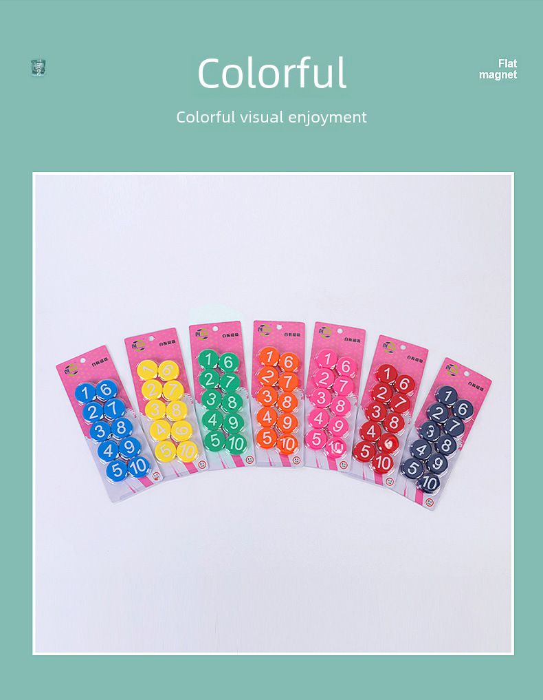 Color Digital Magnetic particle strong whiteboard magnetic nail 20mm office supplies flat magnetic suction teaching aids blackboard stickers_voghion.com