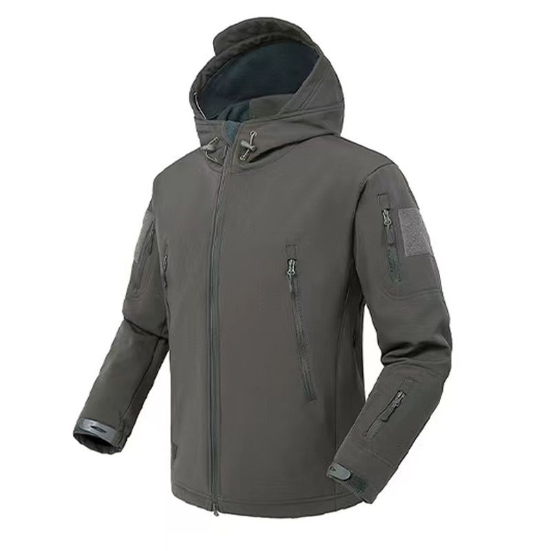 Men's Autumn Winter SoftShell Fleece Waterproof Jackets Male Hood Coats Fishing Hiking Camping Climbing Skiing Pants_voghion.com