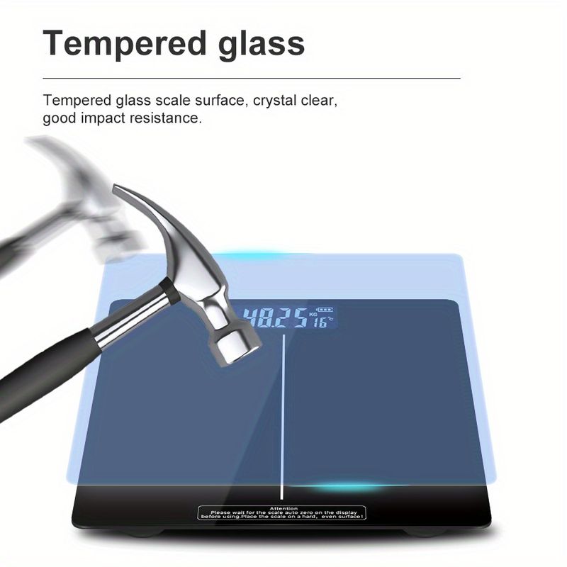 Bilancia digitale da bagno AccuBody, capacità 400 libbre, display LED, accensione/spegnimento automatico, indicatore di sovraccarico, materiale plastico,_voghion.com