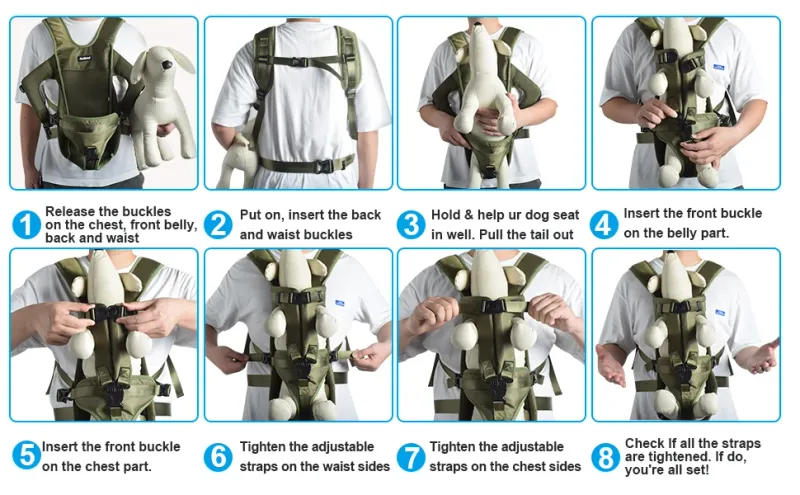 Zaino per trasporto animali domestici per cani e gatti, in spugna ispessita, con tracolla frontale per animali domestici, borse per trasporto cuccioli e cani portatili_voghion.com