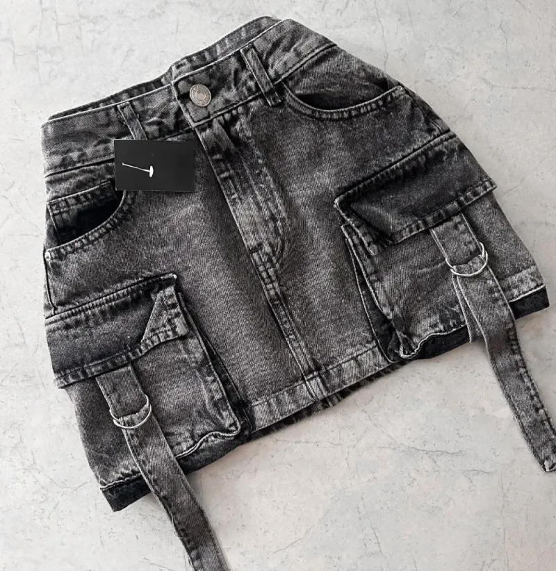 vendita calda Y2K Nuovo Haruku Tasche Multiple Gonna Scozzese in Denim Vintage Goth Nero Mini Gonna Moda Donna Casual Versatile Sexy_voghion.com