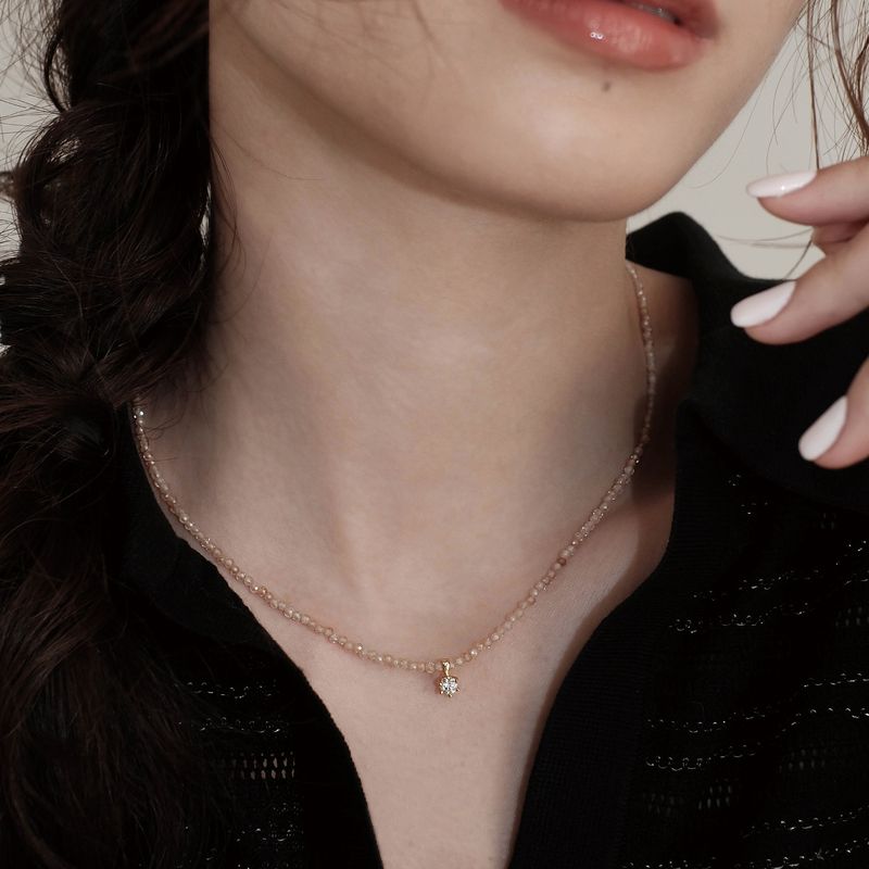 Wassertropfen-Moissanit für Damen 2024 Neue Halskette Facettierter Kristall Schlüsselbeinkette Eleganter vielseitiger Damen-Halsreif_voghion.com