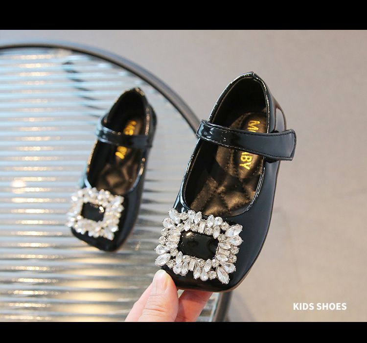Kinderschuhe Mädchen Prinzessin Schuhe Frühling und Herbst weiche Sohlen rote Lederschuhe Strass Kinder Zehenschuhe für Kinder_voghion.com
