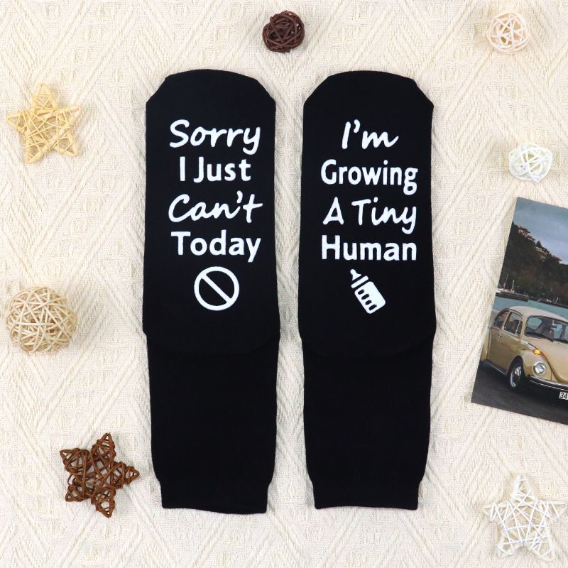 Mittelhohe Socken mit Buchstabensohle, rutschfeste selbstklebende Bodensocken, lässige Sportsocken_voghion.com