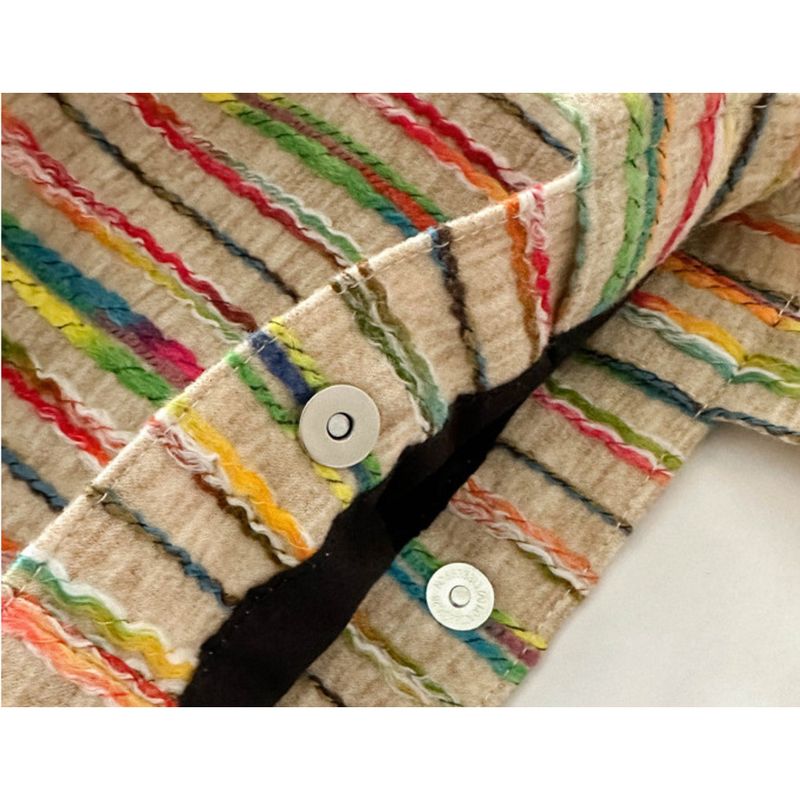 Large Capacity Stripe Handbag 2024 Summer Commuter Fashion Casual Western Style One Shoulder Underarm Tote Bag_voghion.com