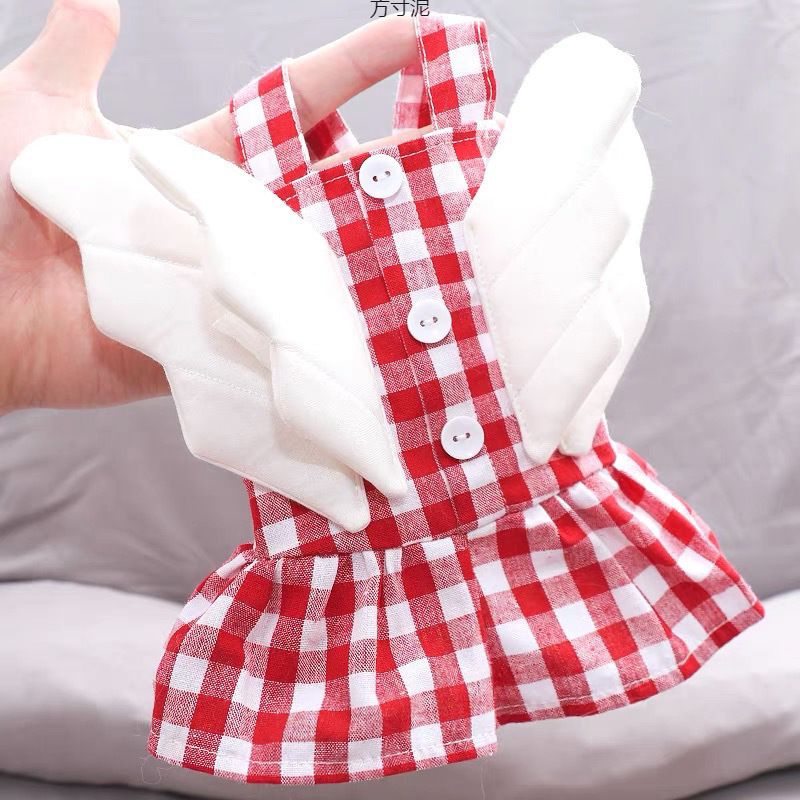 Little Wings Plaid Rock Sommer Dünne Teddy Pet Pommerschen Pudel Schnauzer Kleine Hund Kleidung Fabrik_voghion.com